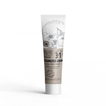 TAURO PRO LINE Pure Nature Stainless Look 3in1, natürliche Tonmaske zur Vorbeugung von Tränenflecken auf dem Fell für Hunde - 50ml